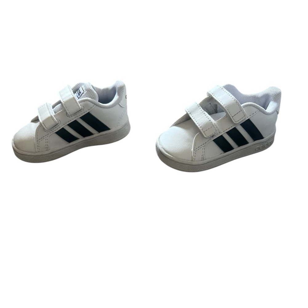 Adidas Grand Court 2.0 Cloud White / Black Easy On Unisex Sneakers Infant | Size